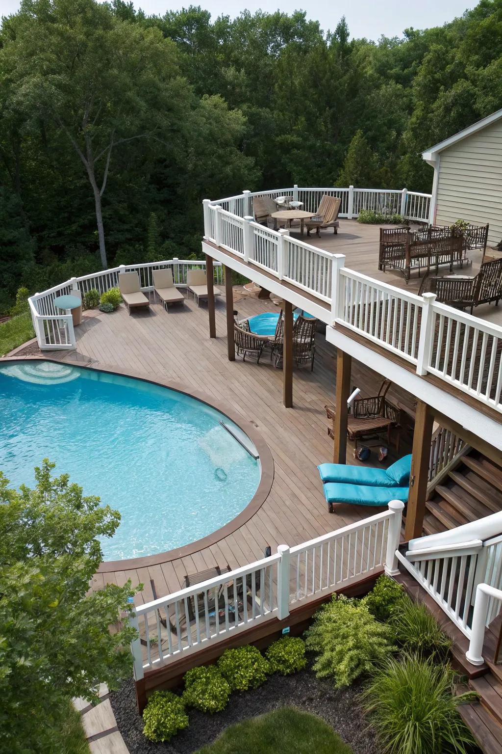 Add dimension with a multi-level deck design.