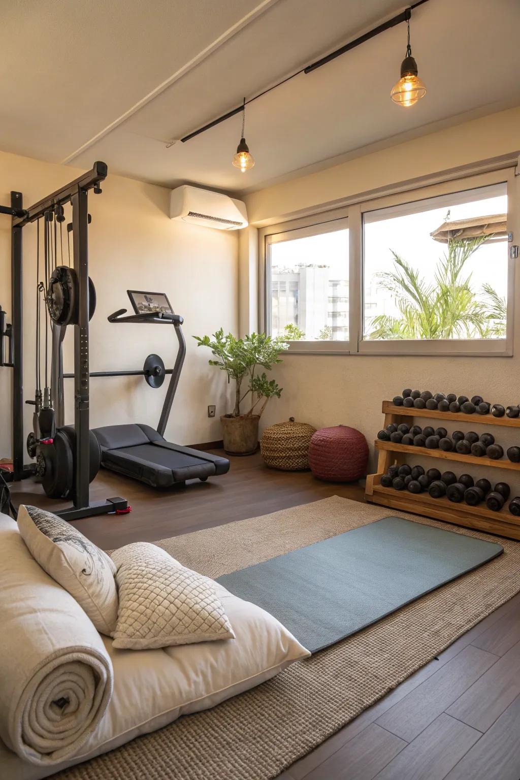 Relaxation zones enhance your workout recovery.