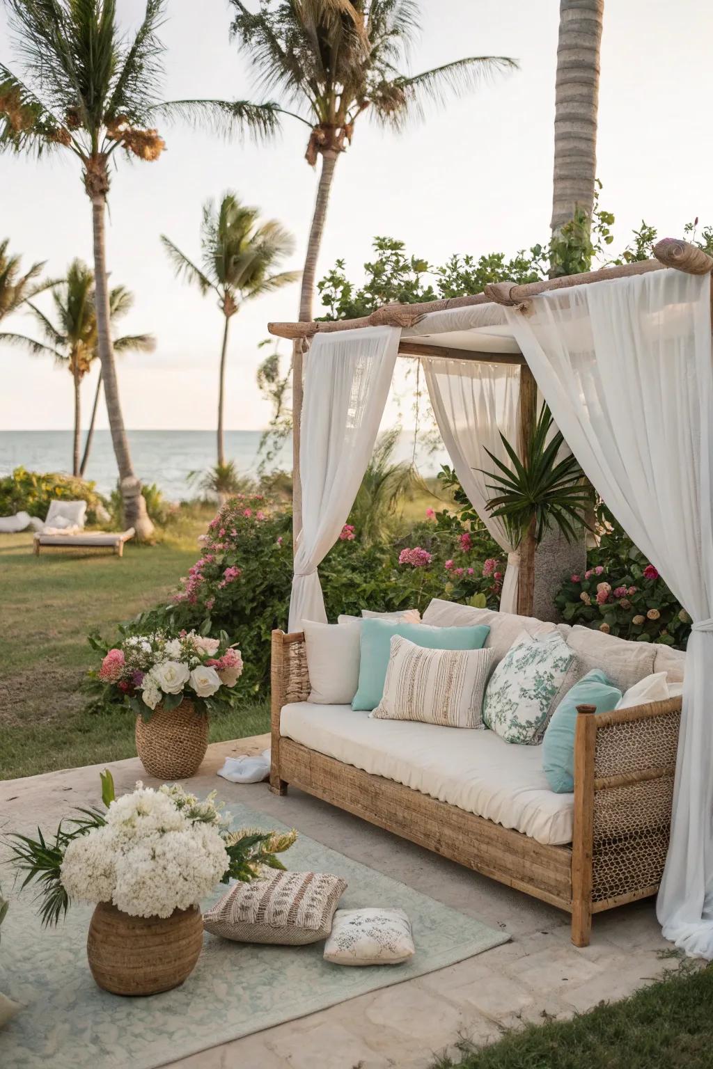 Coastal couches bring a breezy, seaside feel to your backyard.