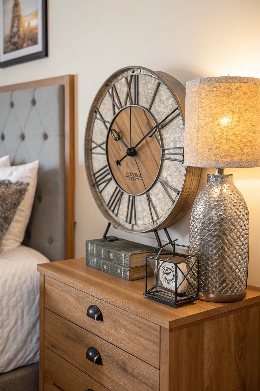 Enhance your decor with clocks that offer layered textures.