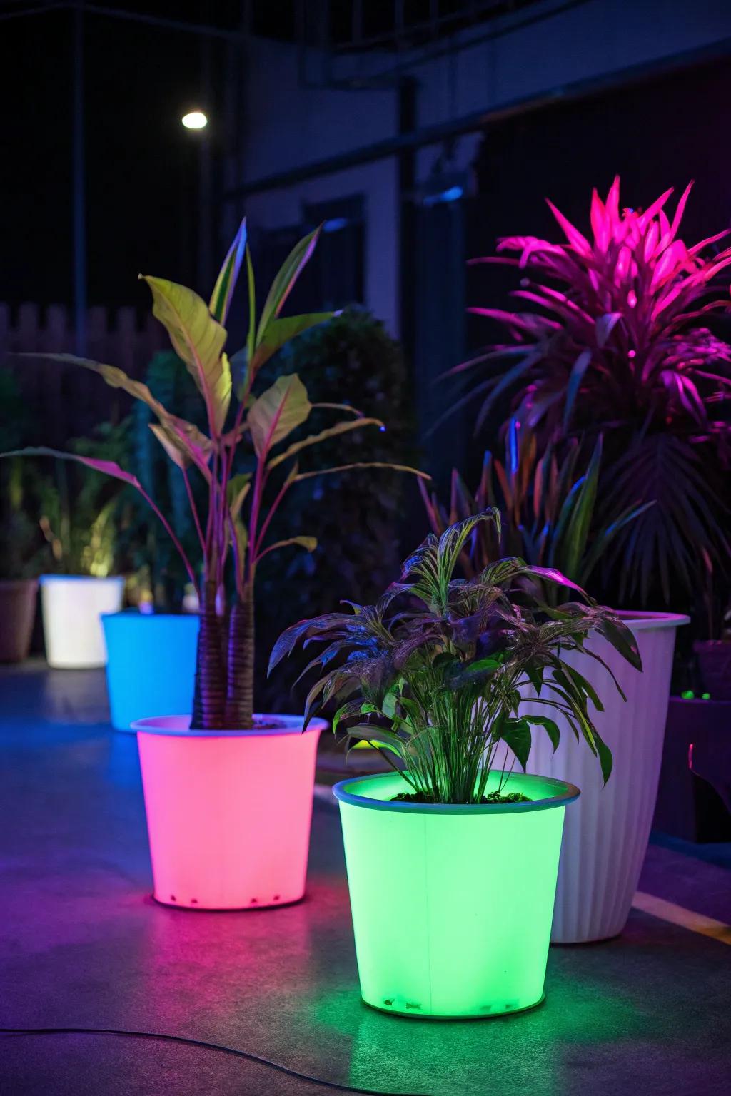 Glowing planters give your indoor garden a lively twist.