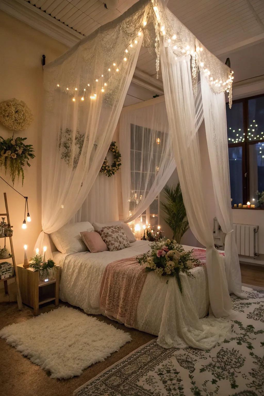 Chiffon curtains for a romantic ambiance