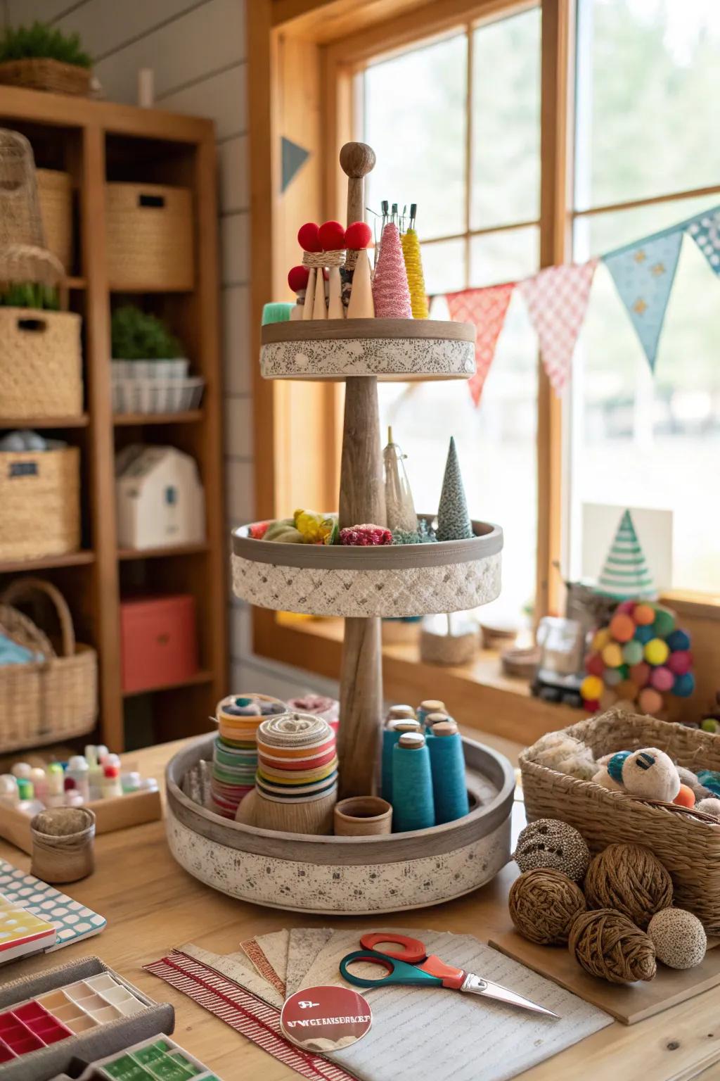 DIY crafts add a personal touch to this festive tray.