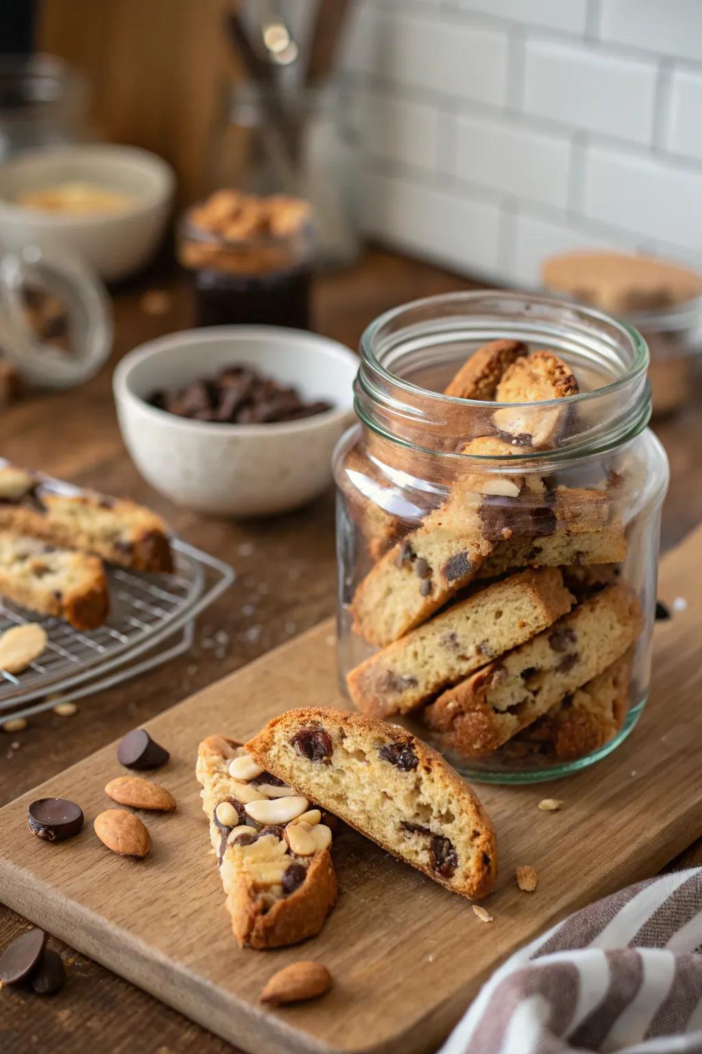 Homemade biscotti, a classic coffee hour treat.