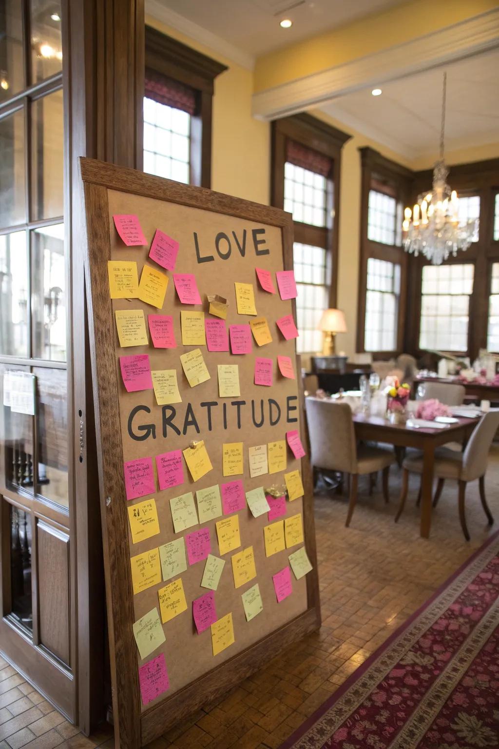 A love and gratitude board nurturing family connections.