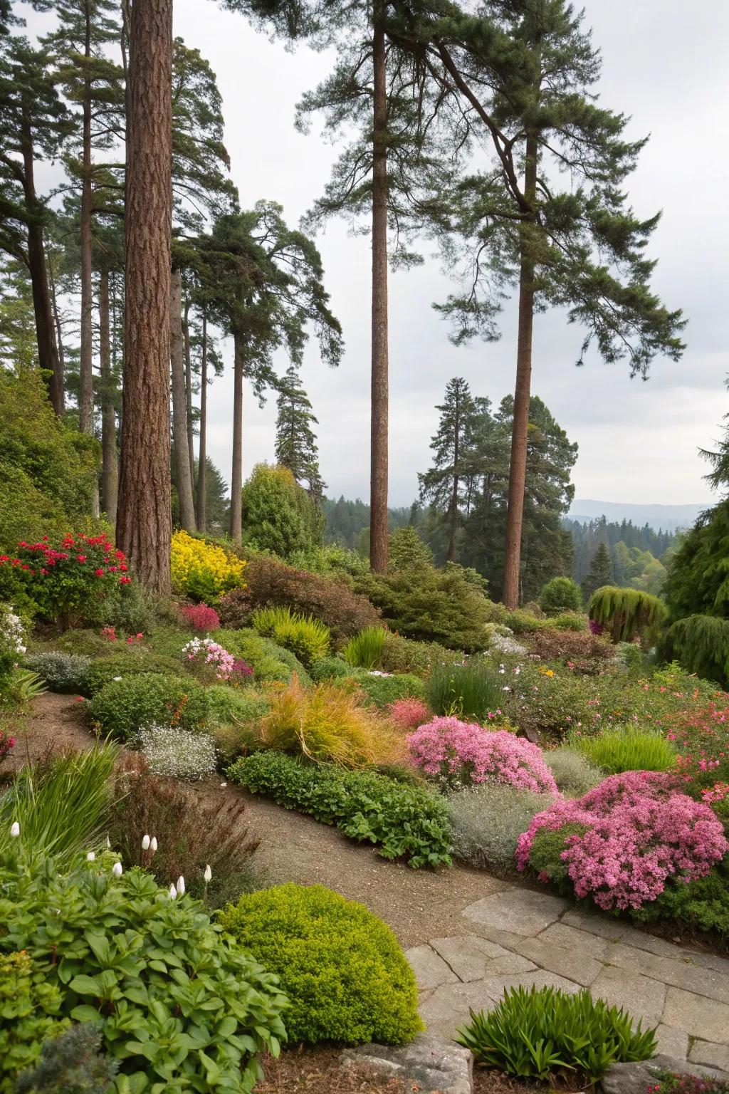 Layered planting creates depth and interest.