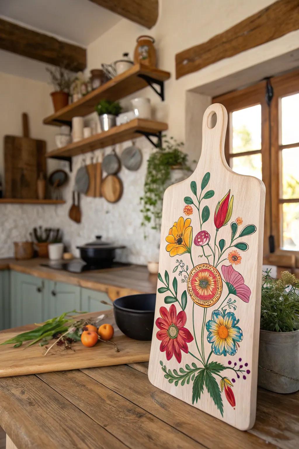 Hand-painted boards bring art into everyday cooking.