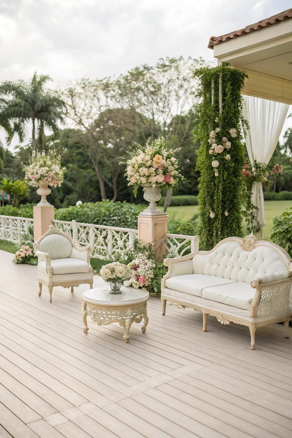 Ivory decks exude timeless elegance and sophistication.