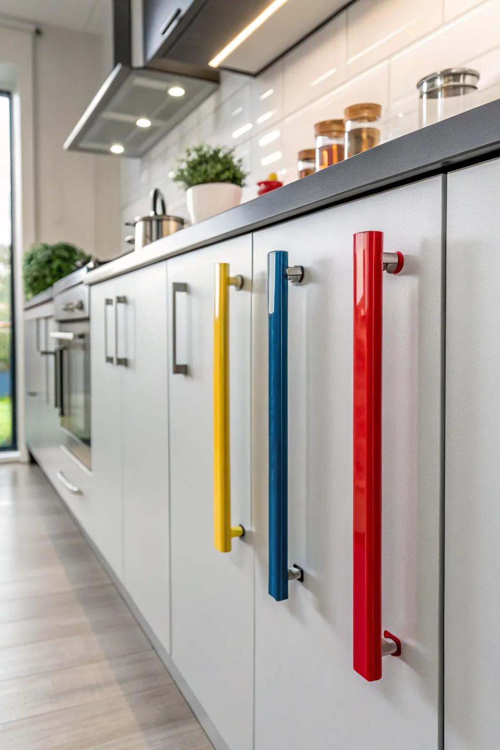 Acrylic handles add color and modern flair.