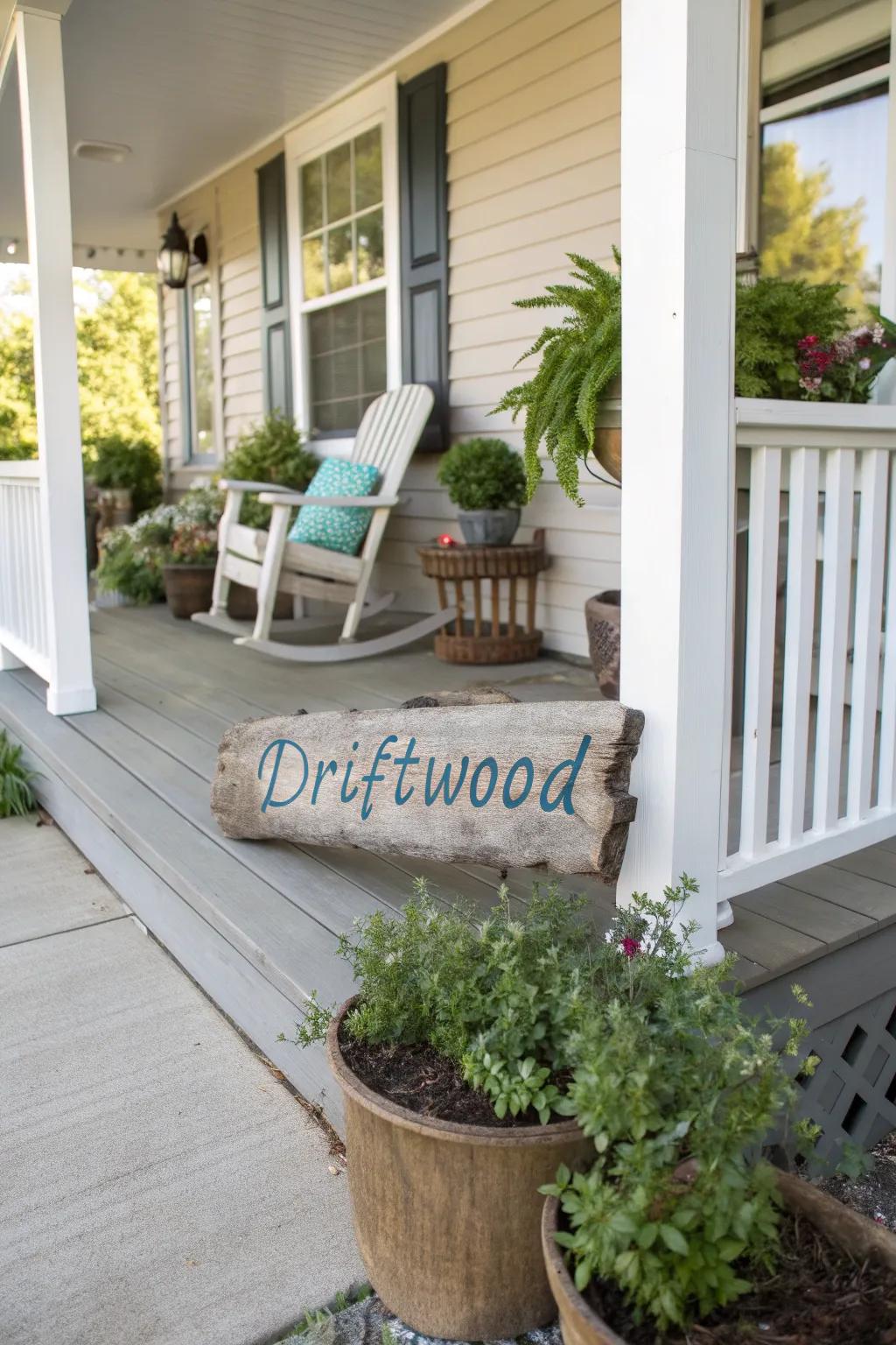 Welcome guests with a personalized driftwood sign.