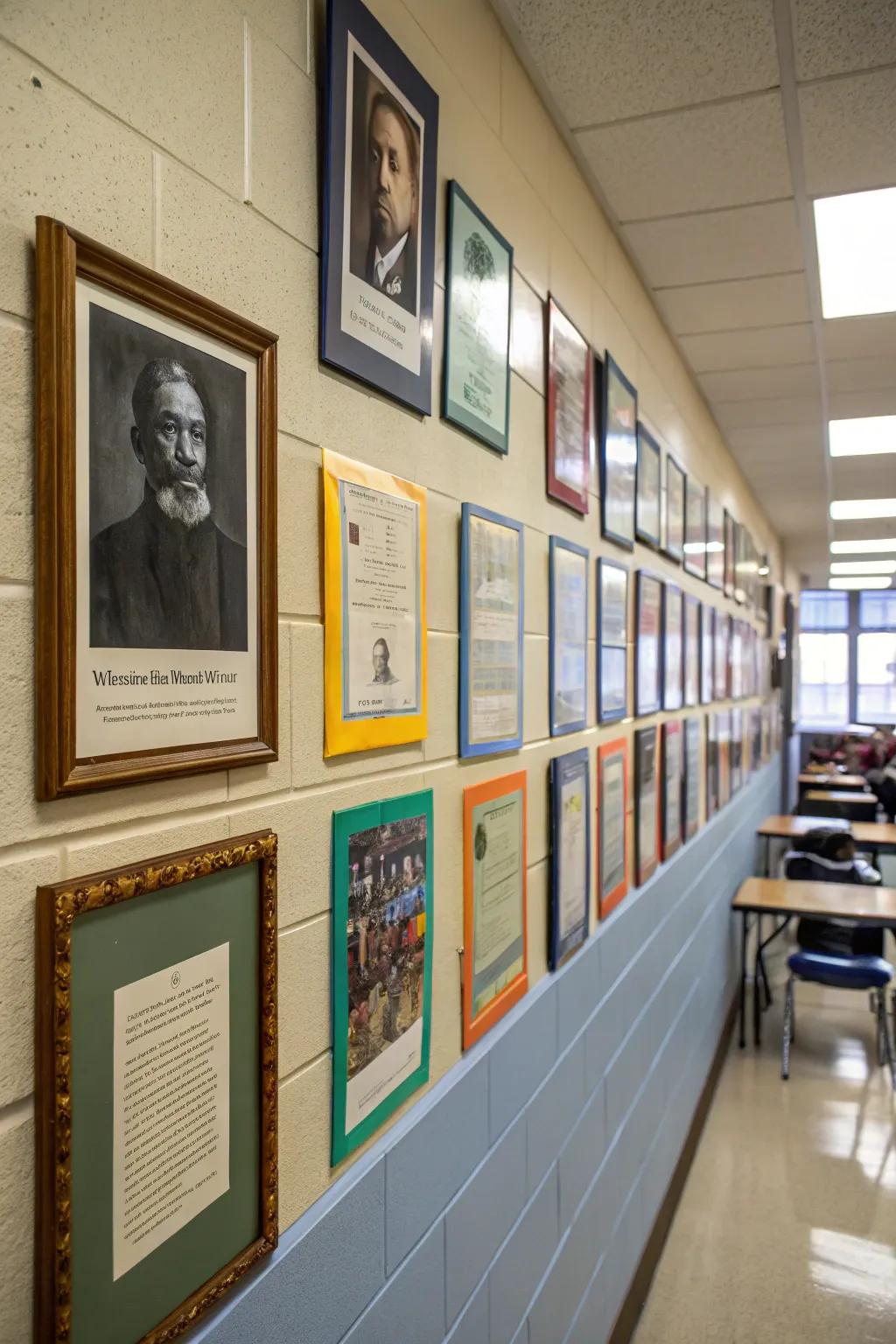 Elegant literary gallery wall celebrating great authors