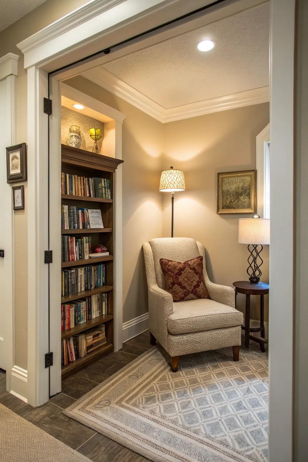 Reading nooks add comfort and invite relaxation.