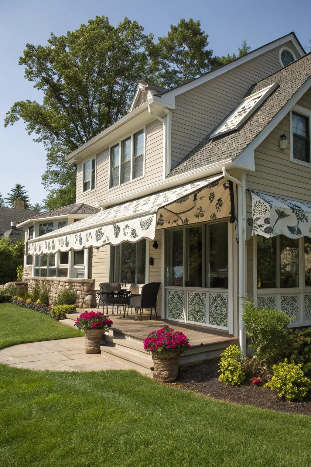 Customizable awnings allow for unique, personal expression.