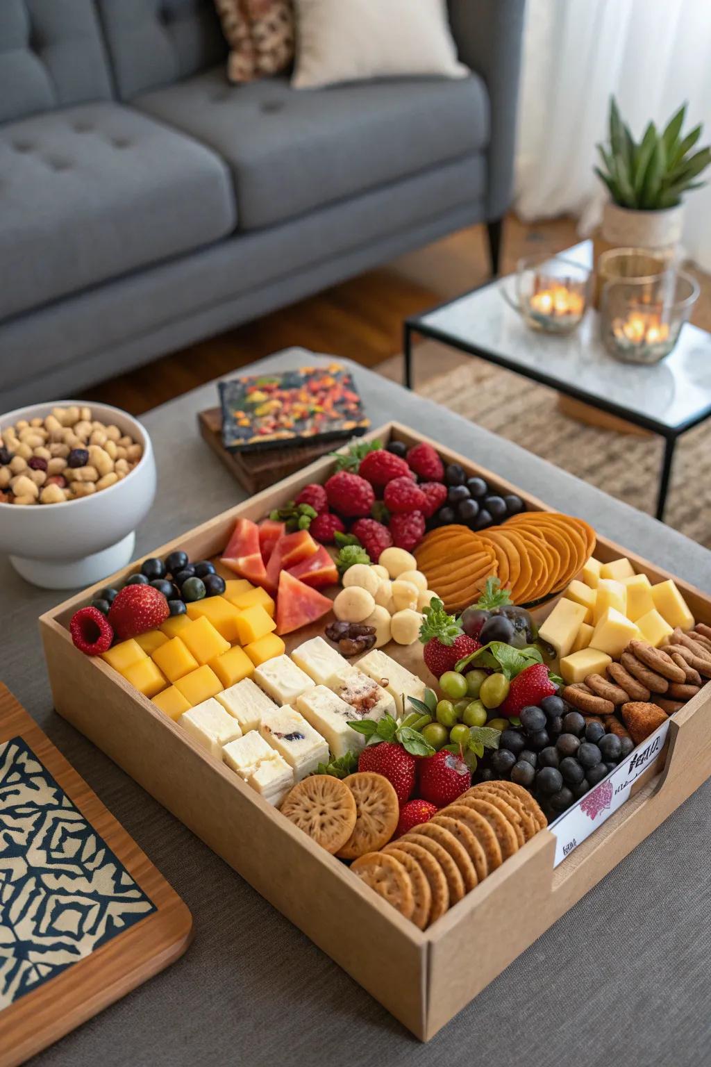 Snack in style with a custom home movie night snack box.