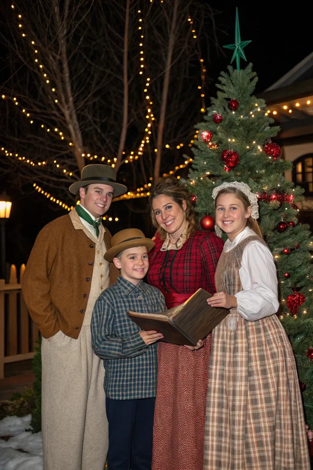 A vintage theme adds whimsy and nostalgia to your holiday family photo.