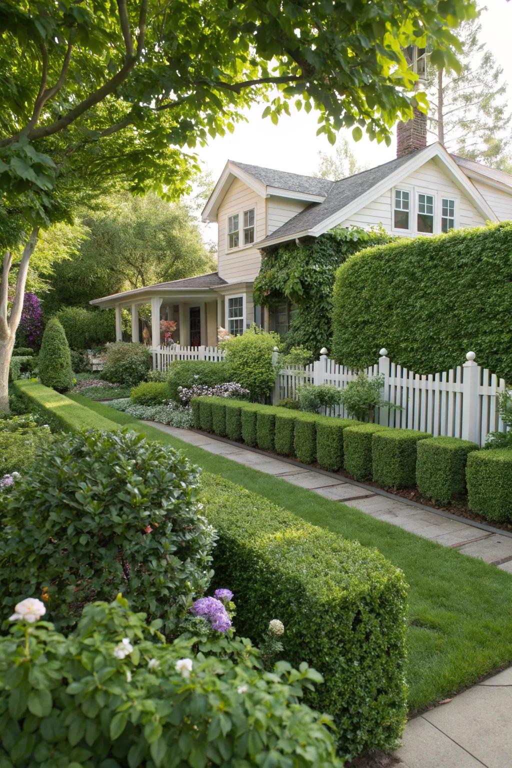 Natural privacy screens offer seclusion while enhancing aesthetics.