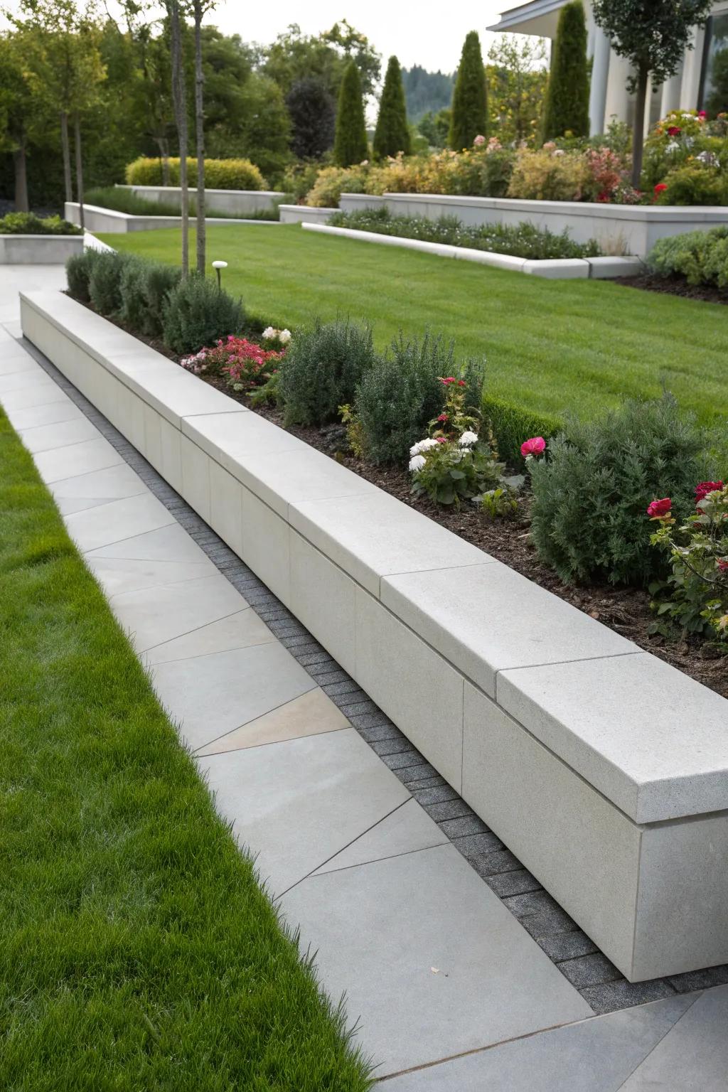 Concrete edging offers lasting durability and elegance.