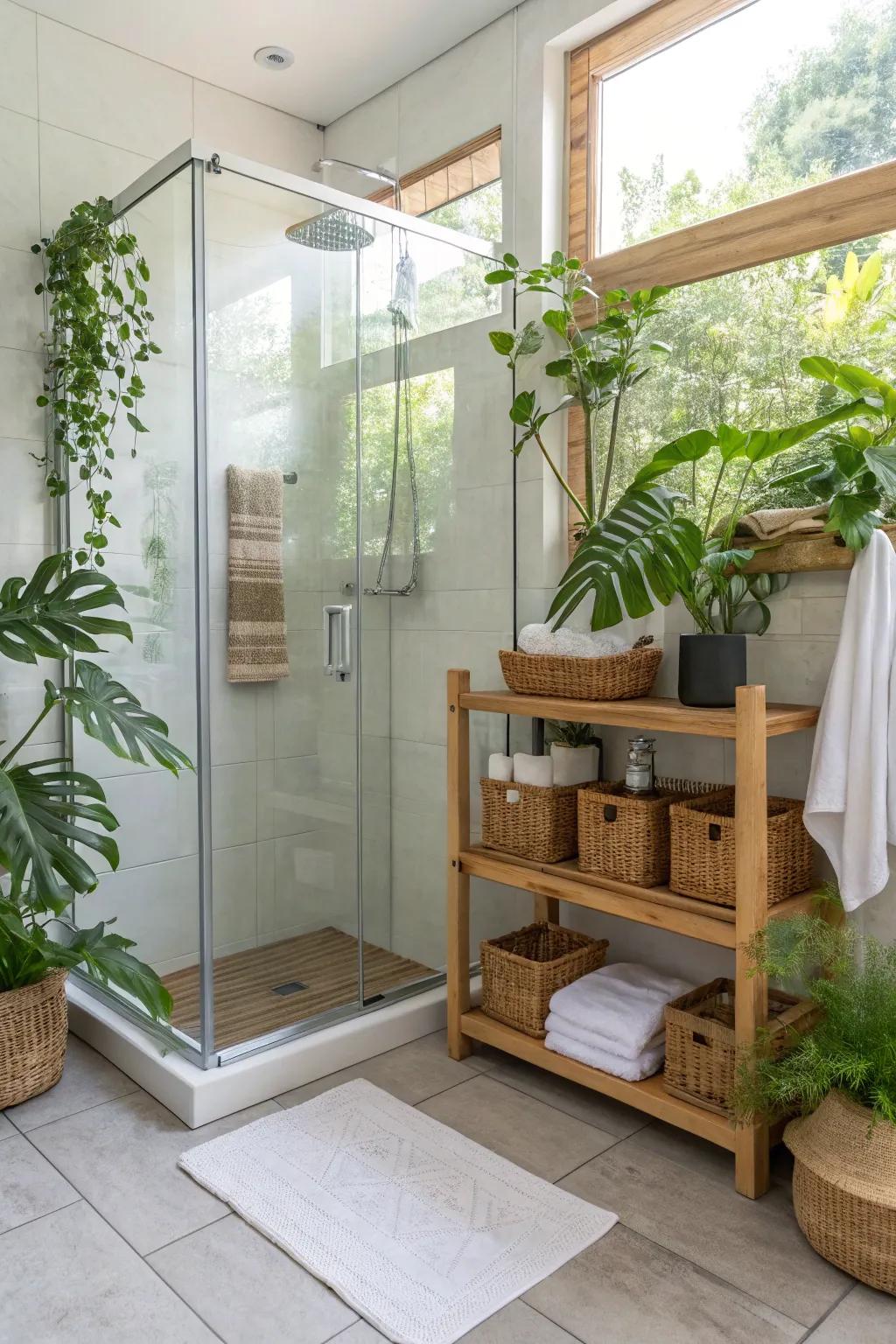 Choose sustainable materials for an eco-friendly shower.