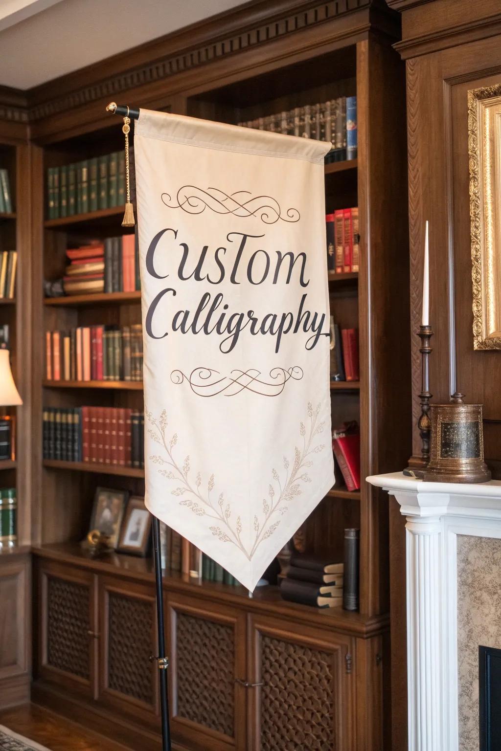 An elegant calligraphy banner for a touch of sophistication.