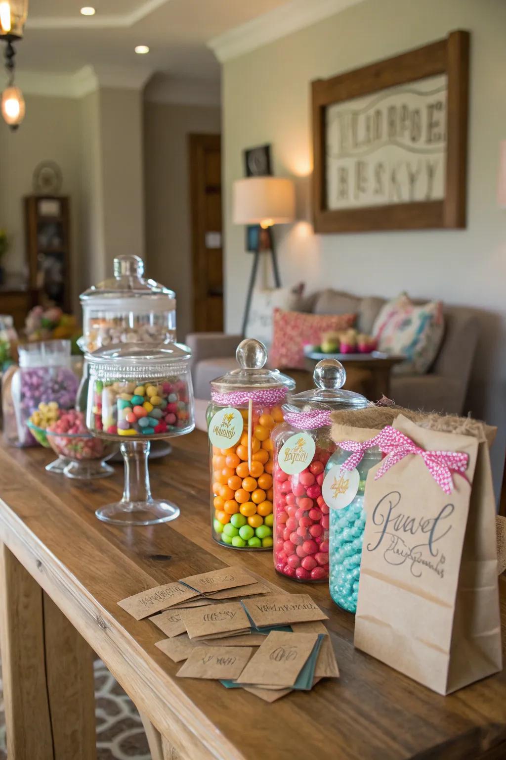 Personalized tags make your candy table feel extra special.