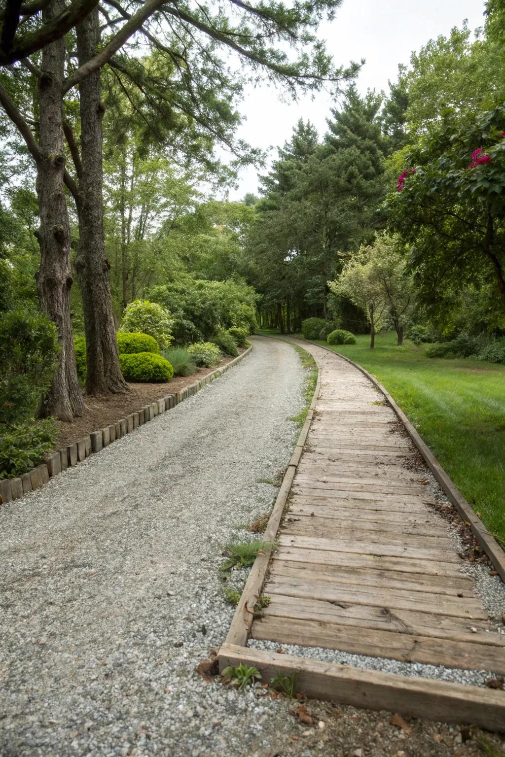 Wooden borders provide a natural and cohesive look.