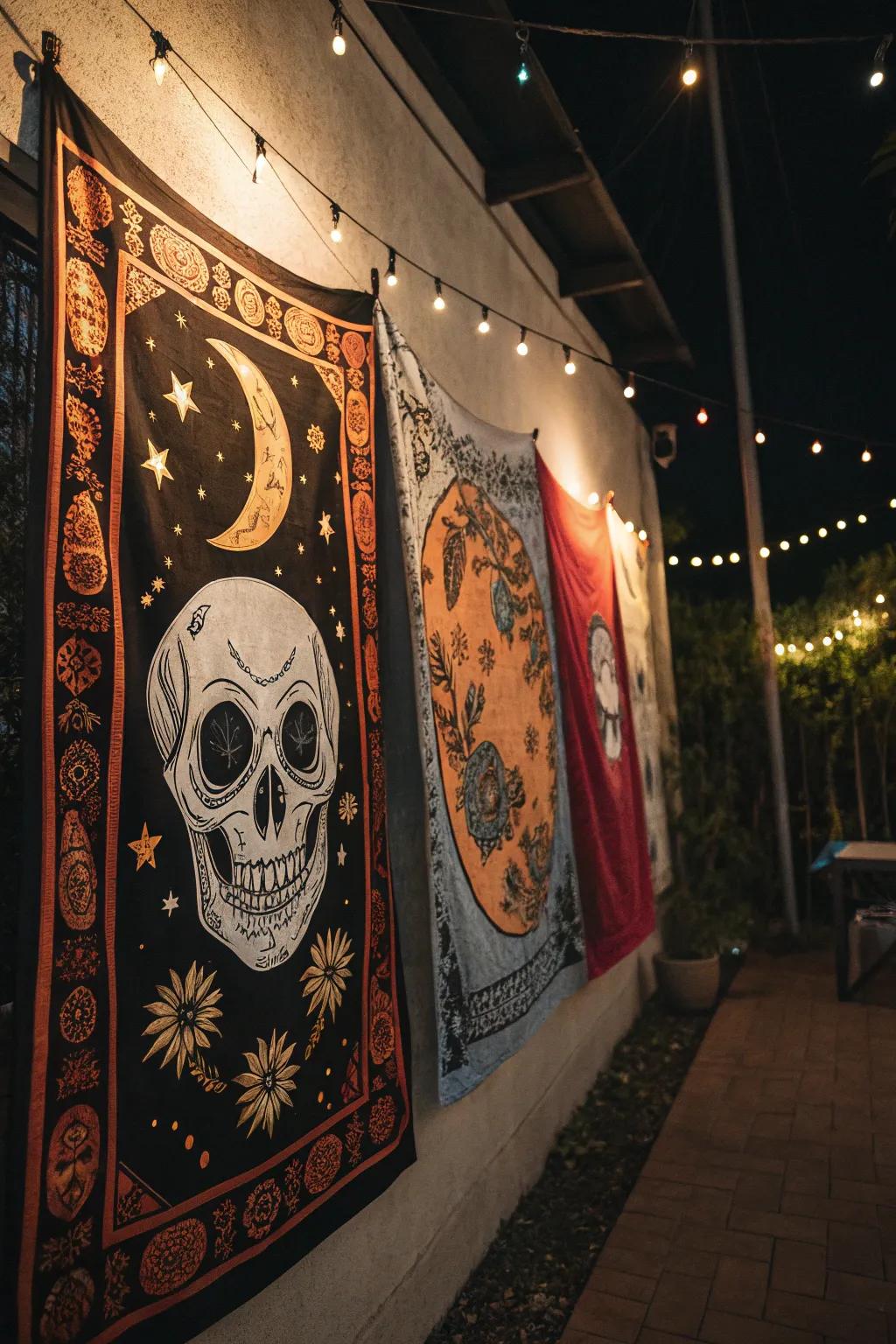 Mystic tapestries add texture and a bohemian vibe.