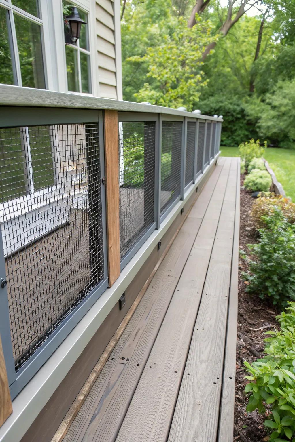 Mesh panels provide airflow and protection from pests.