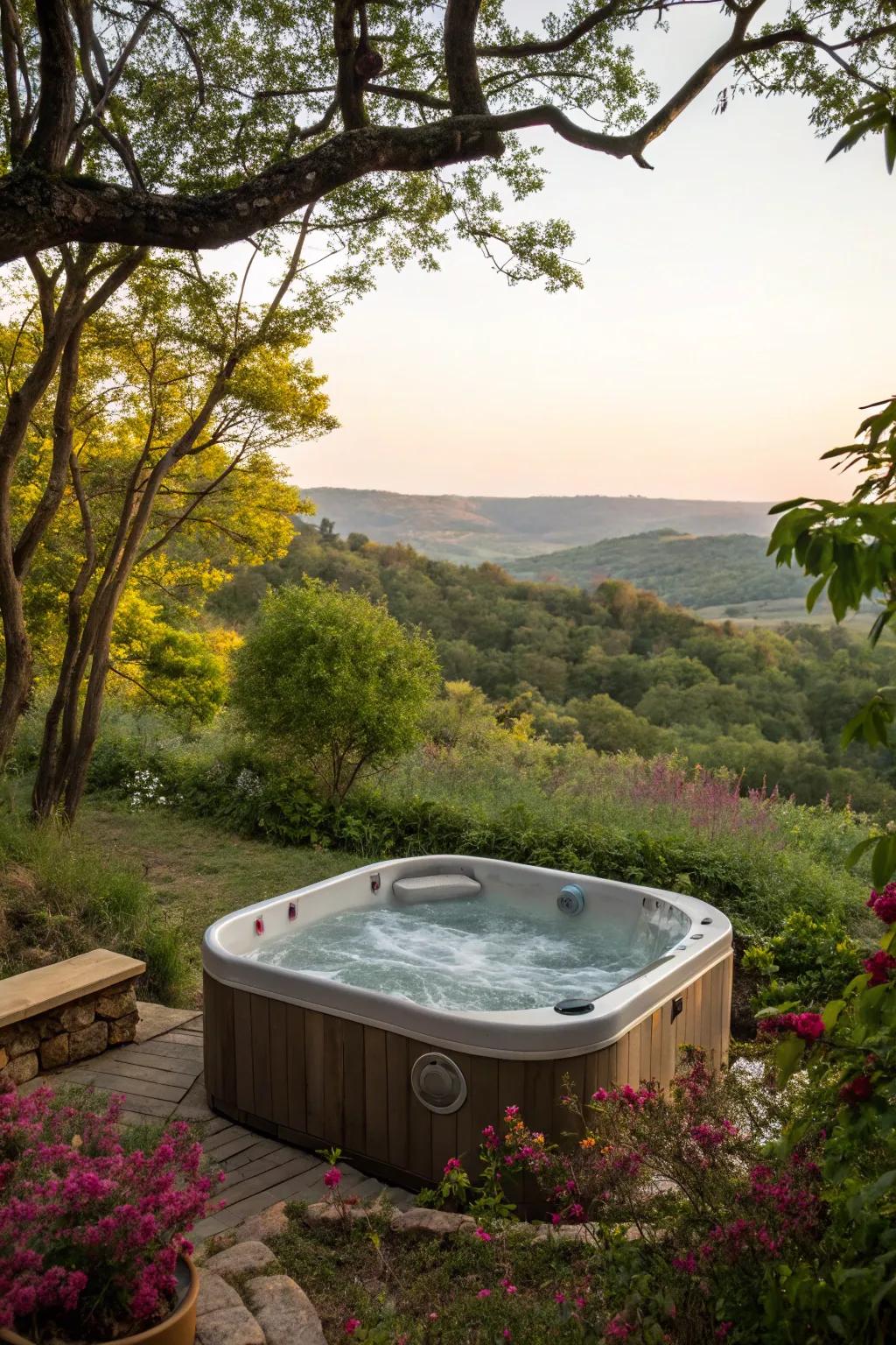 Integrate your hot tub with nature for a peaceful, organic escape.