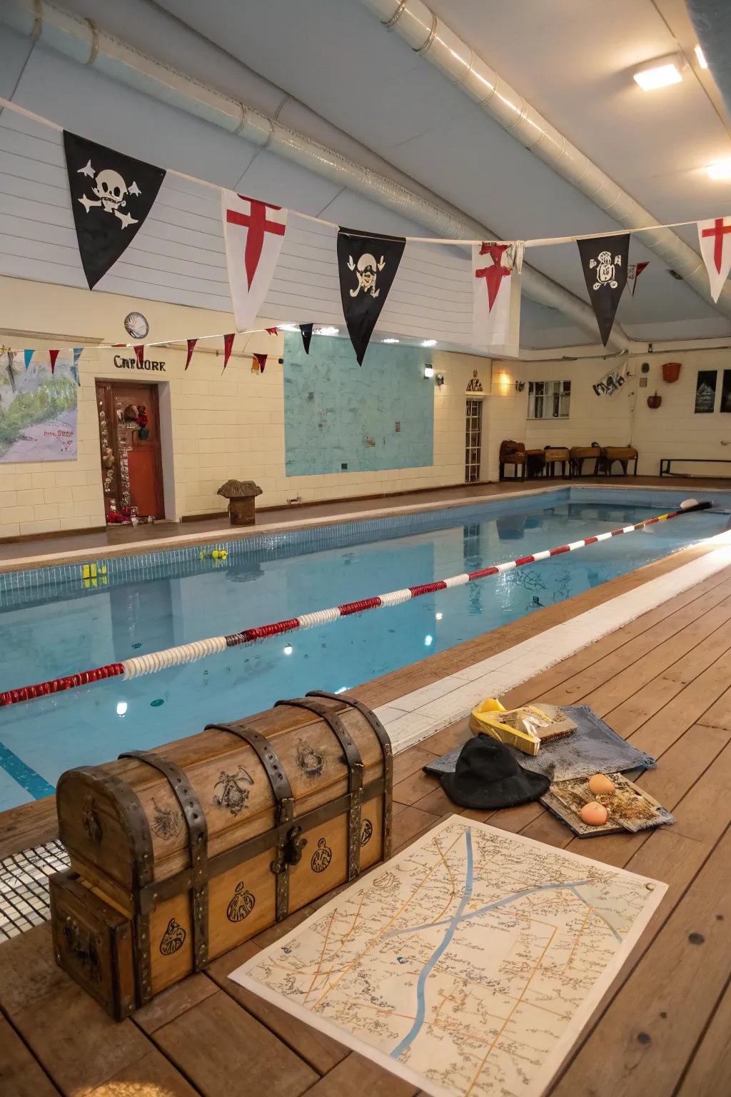 Embark on a thrilling pirate adventure with themed decor and activities.