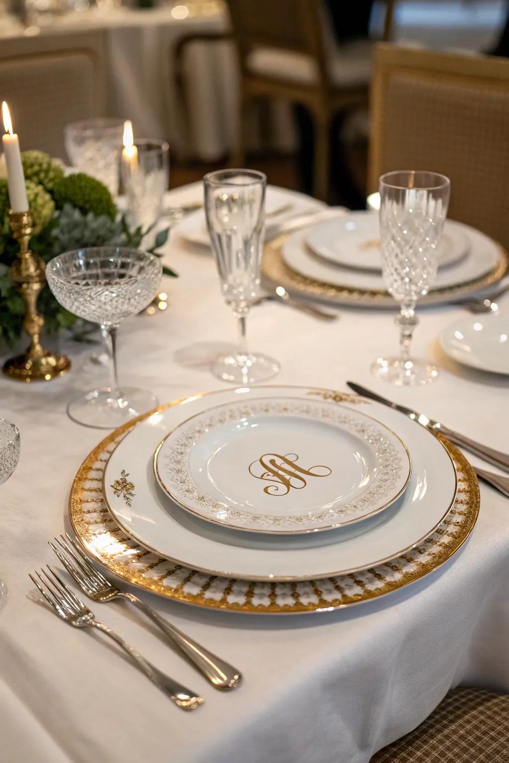 Enhance your dining experience with monogrammed dinnerware.