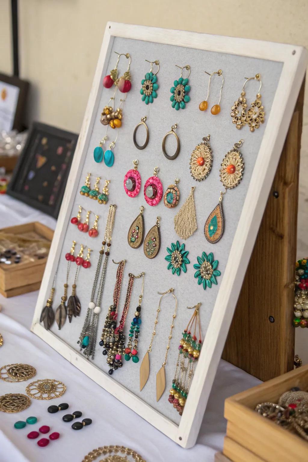 Modern magnetic board jewelry display