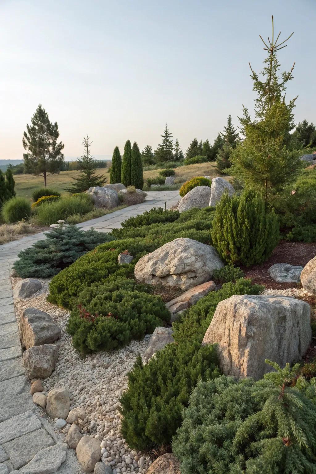 Alpine appeal with ground-cover junipers