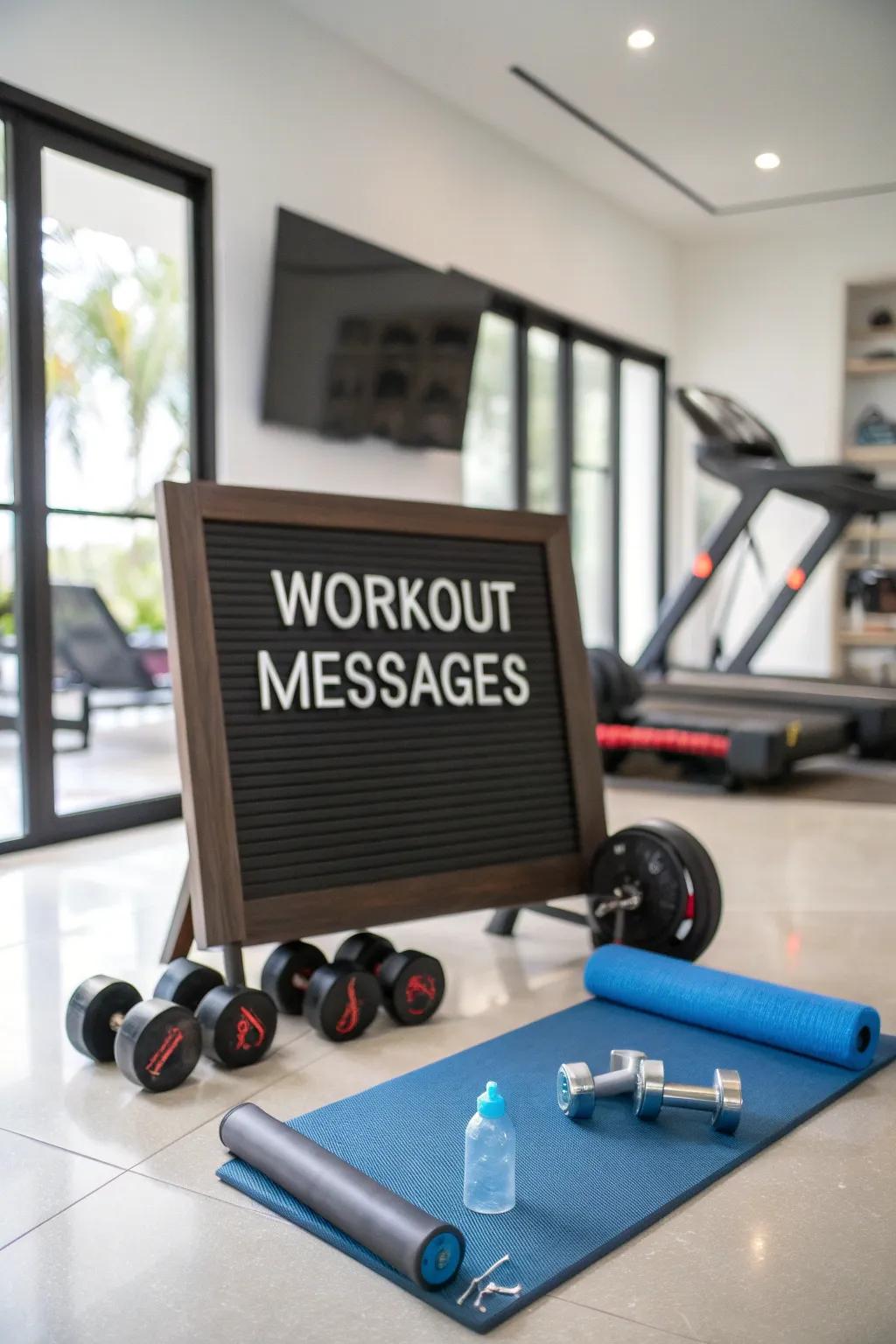 Stay motivated to exercise with inspiring messages on your letter board.