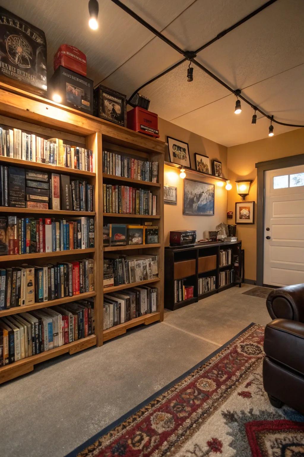 A personal library adds depth and culture to your man cave.