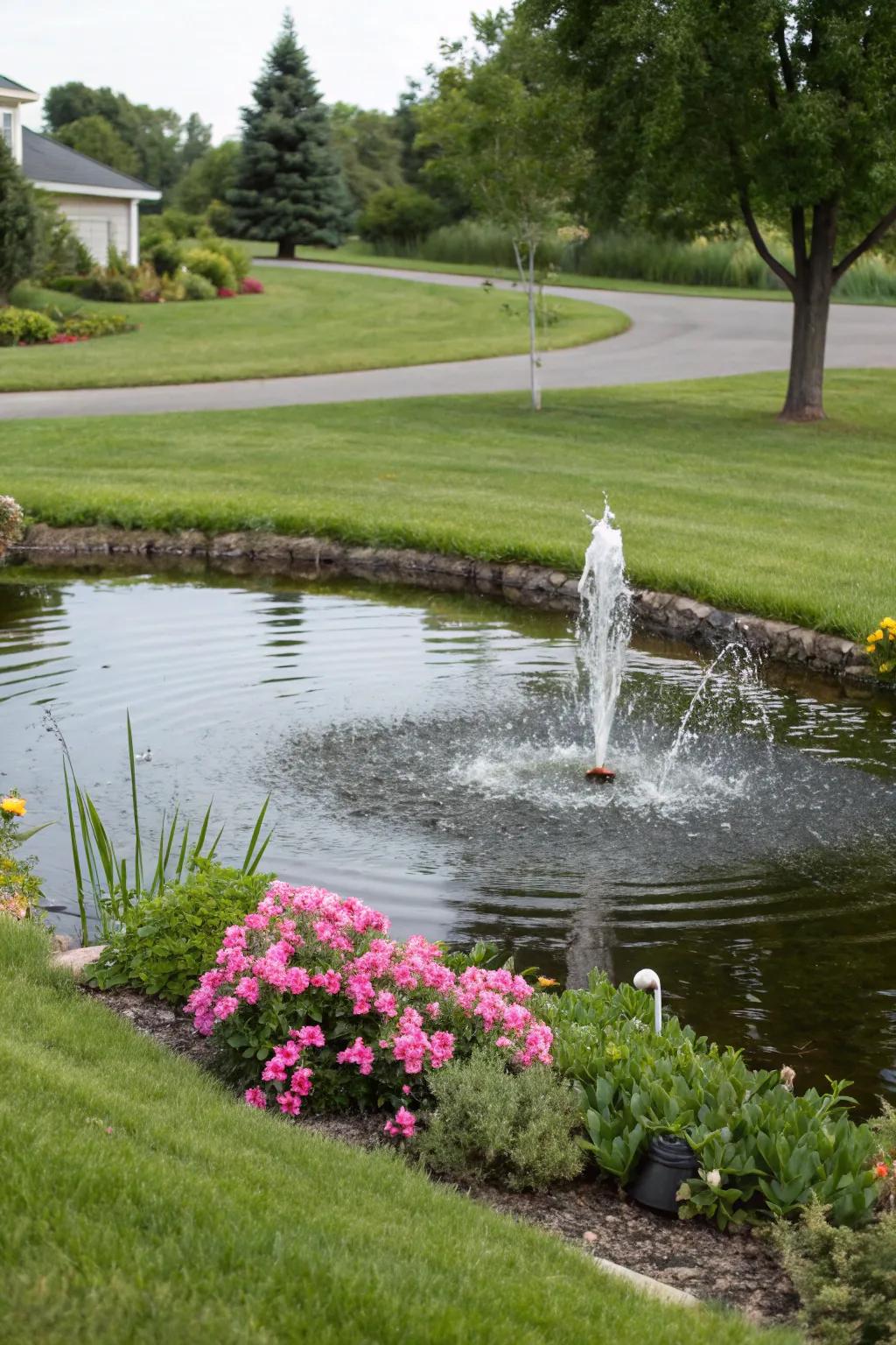 A water feature bringing tranquility and wildlife to the yard.