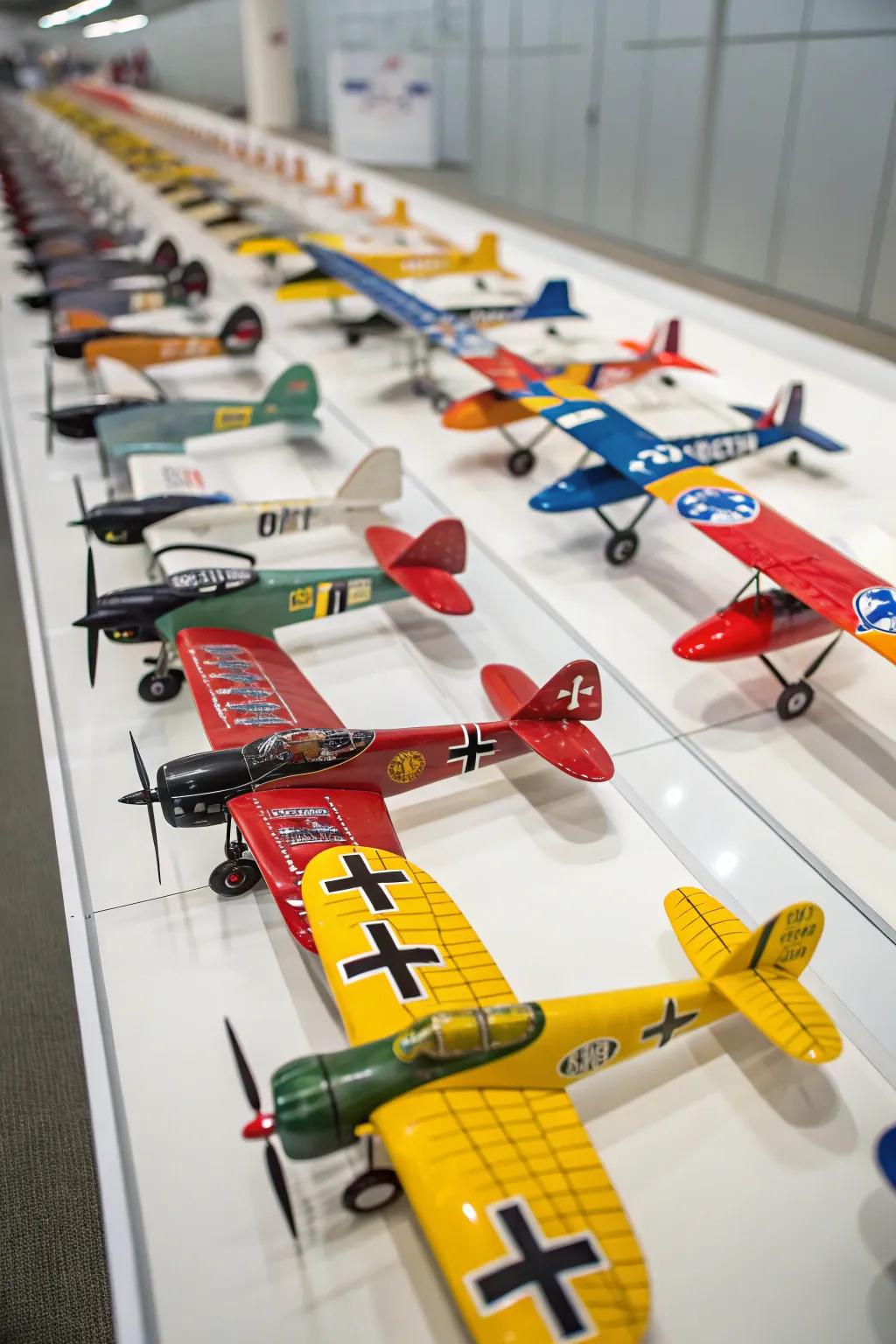 Color-coordinated displays offer visual harmony and organization.