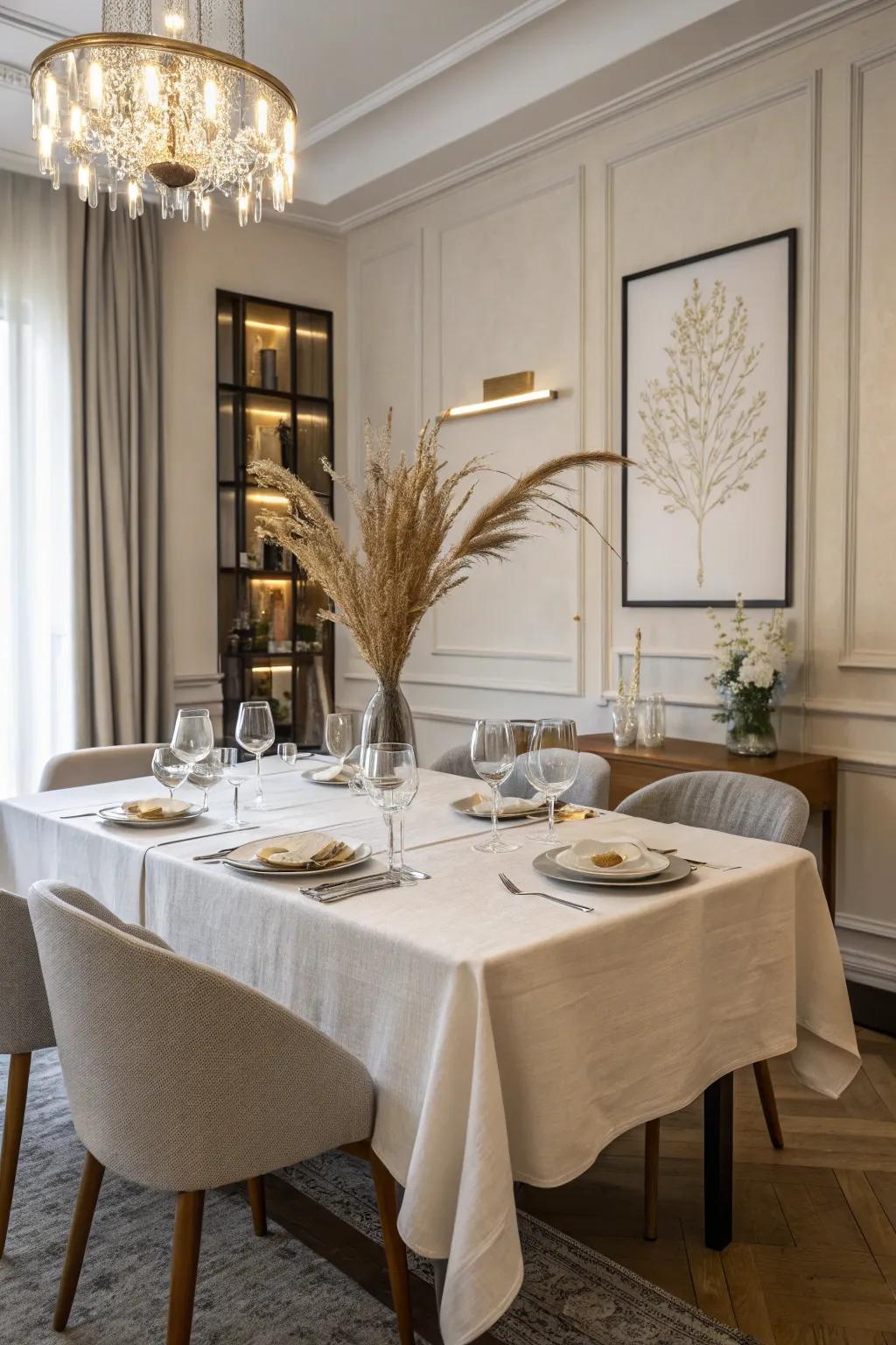 Understated elegance creates a refined dining atmosphere.