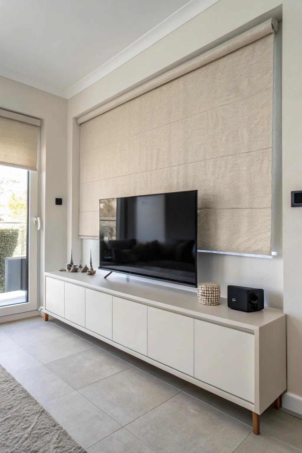 Fabric coverings offer a stylish way to conceal your TV.