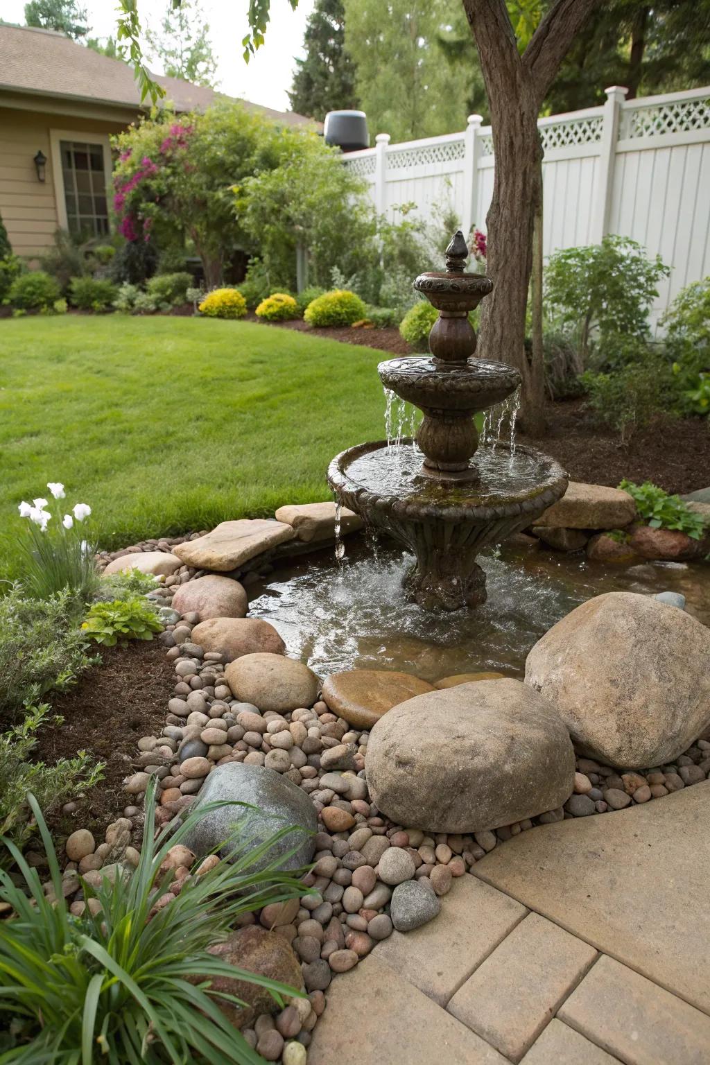 Let the gentle sound of water enhance your outdoor retreat.