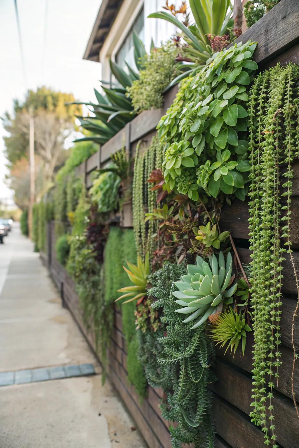 Vertical gardens offer a lush display of greenery in limited spaces.