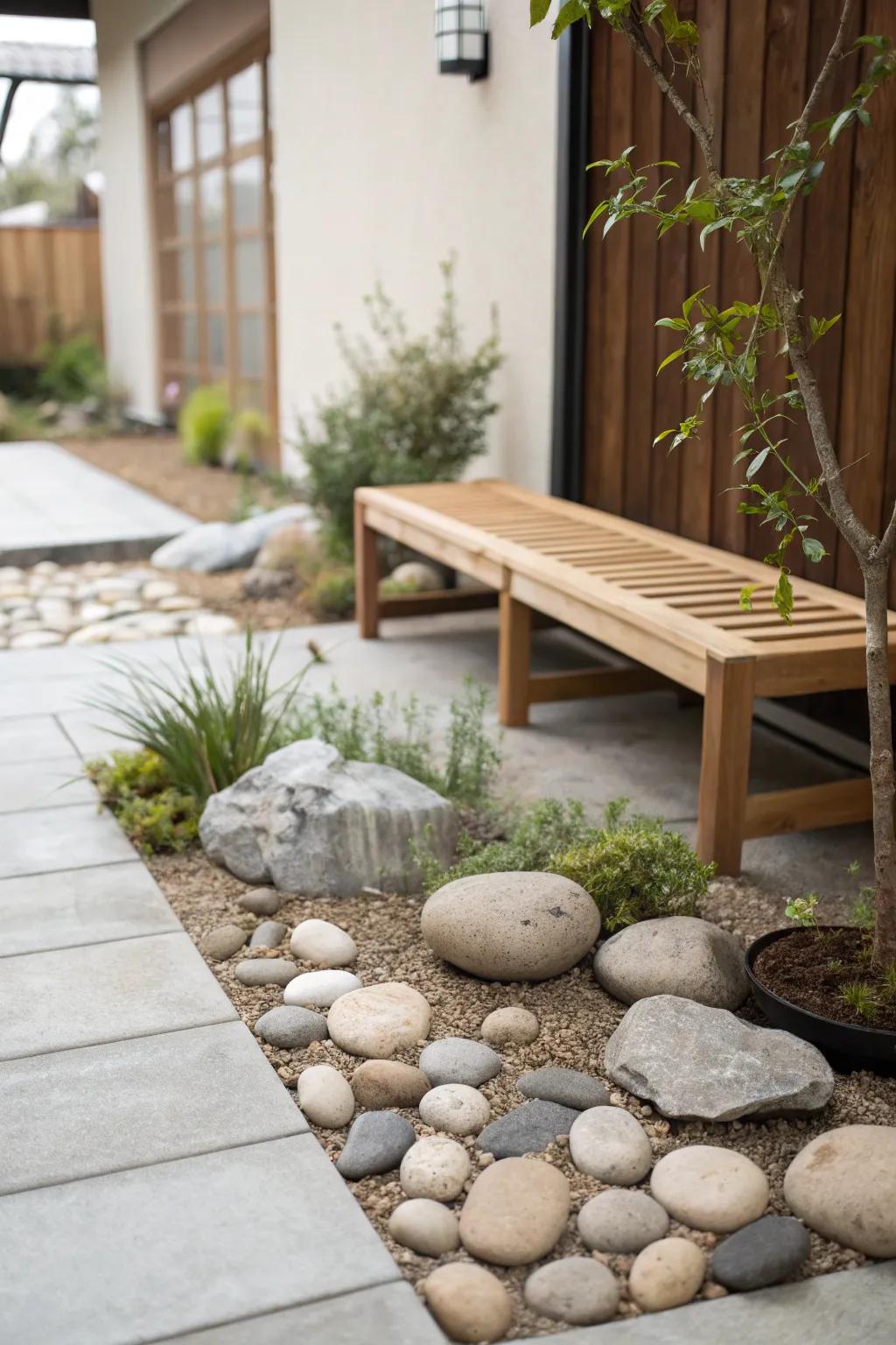 A peaceful Zen corner for meditation and relaxation.