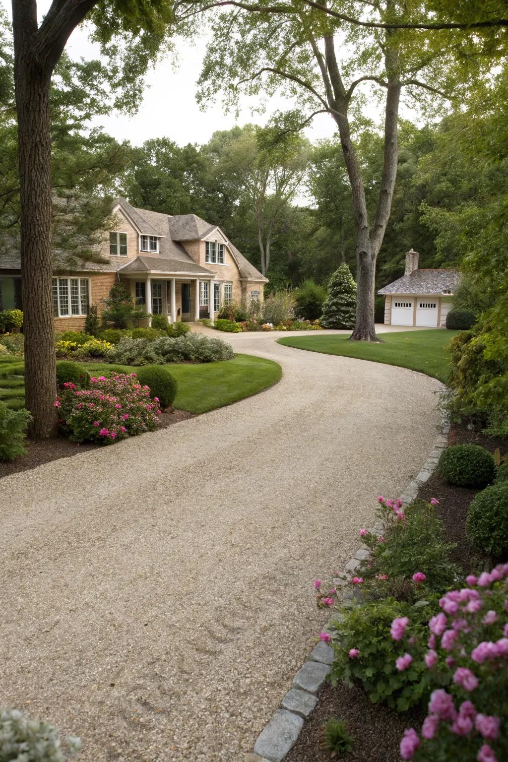 Upgrade your driveway with the charm of pea gravel.