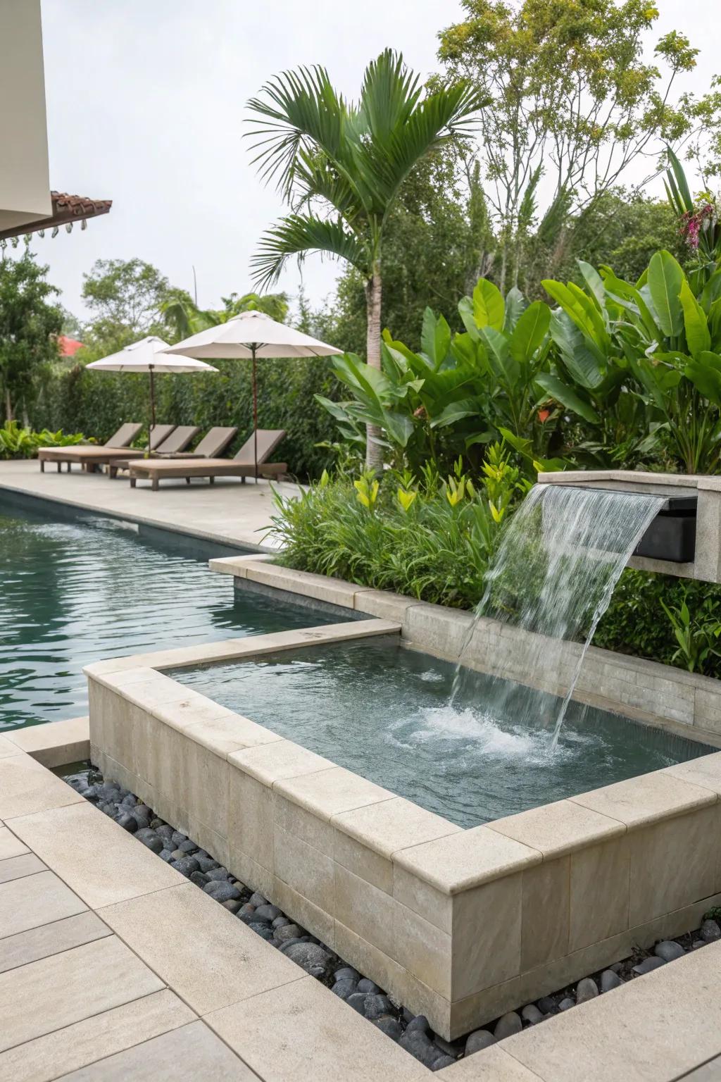 Enhance tranquility with a water feature.