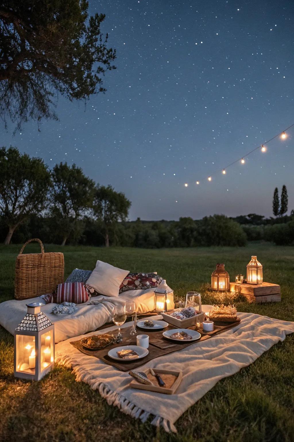 An outdoor picnic finale under the stars.
