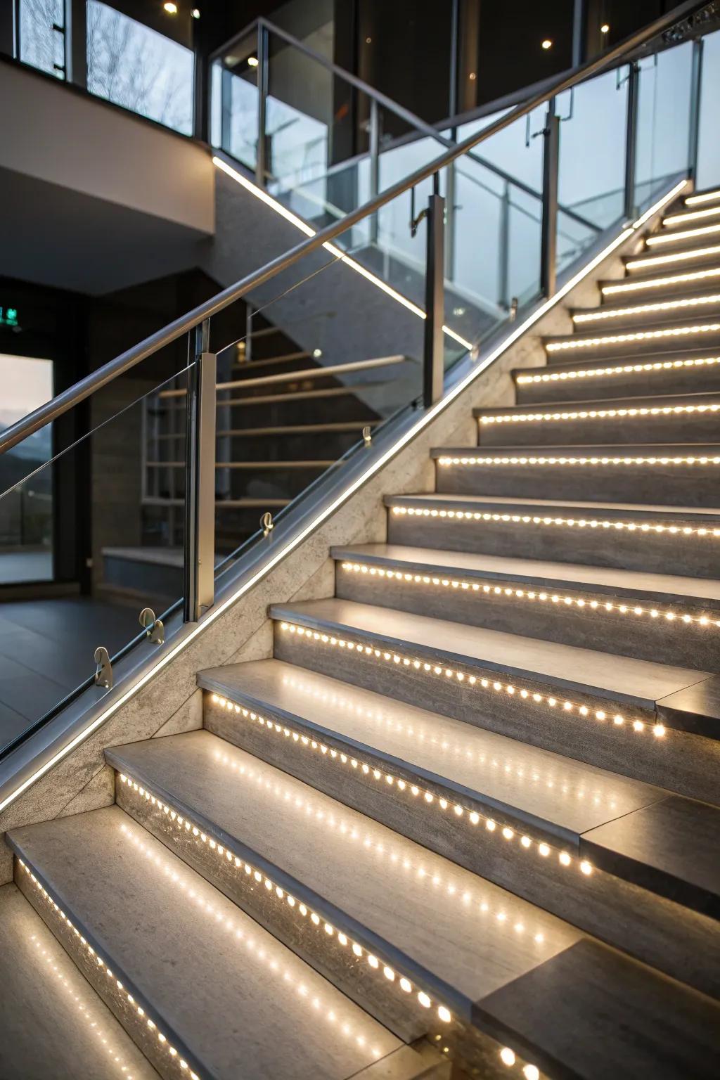 Illuminate your stairs with stylish LED lighting.