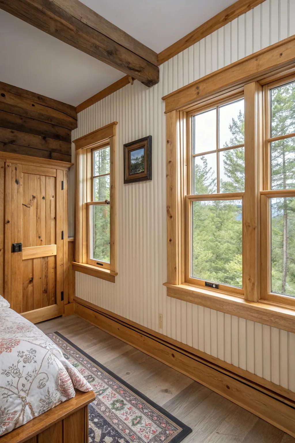 Beadboard and pine trims create a timeless farmhouse look.