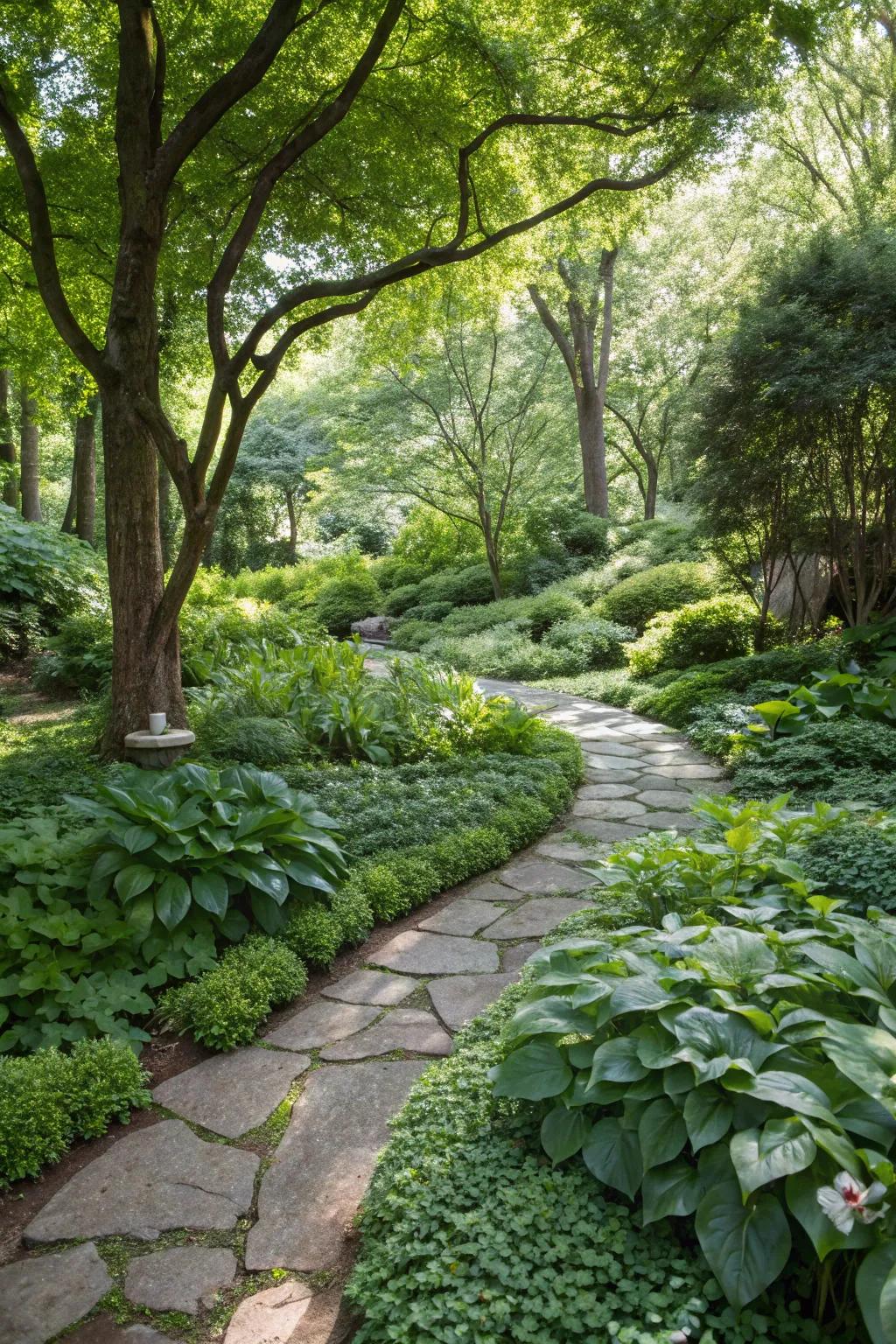 Groundcovers creating a soft edge in the garden.