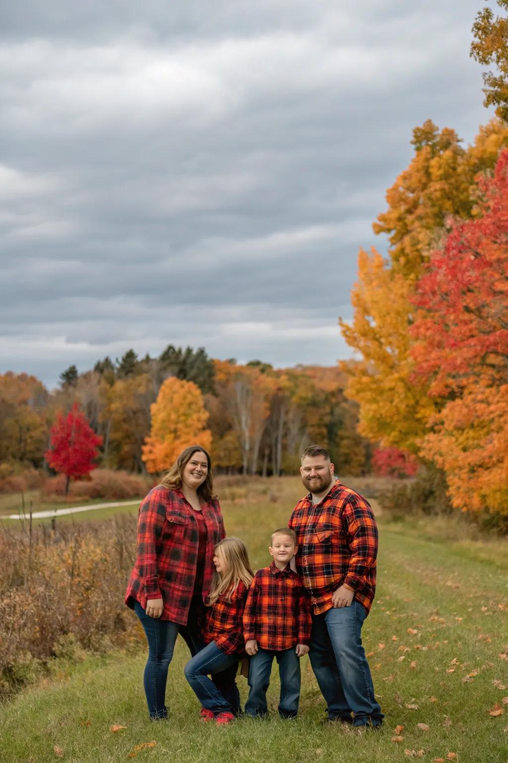 Flannel outfits create a classic and cohesive look.