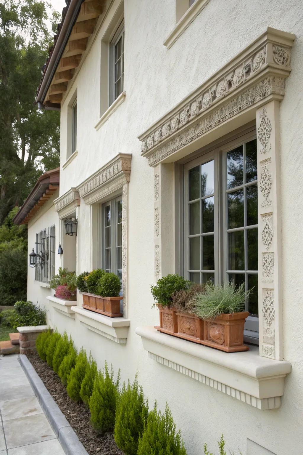 Sills and ledges add functionality and charm to this window design.