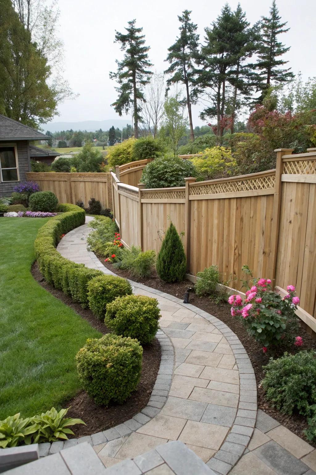 Curved timber fences add elegance and flow to your space.